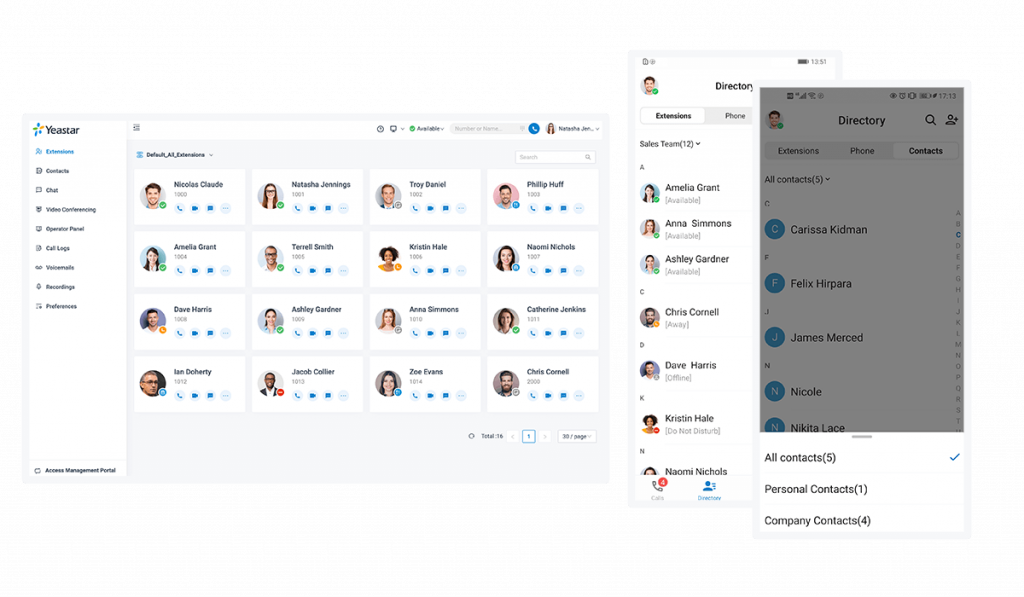 Lista de contactos